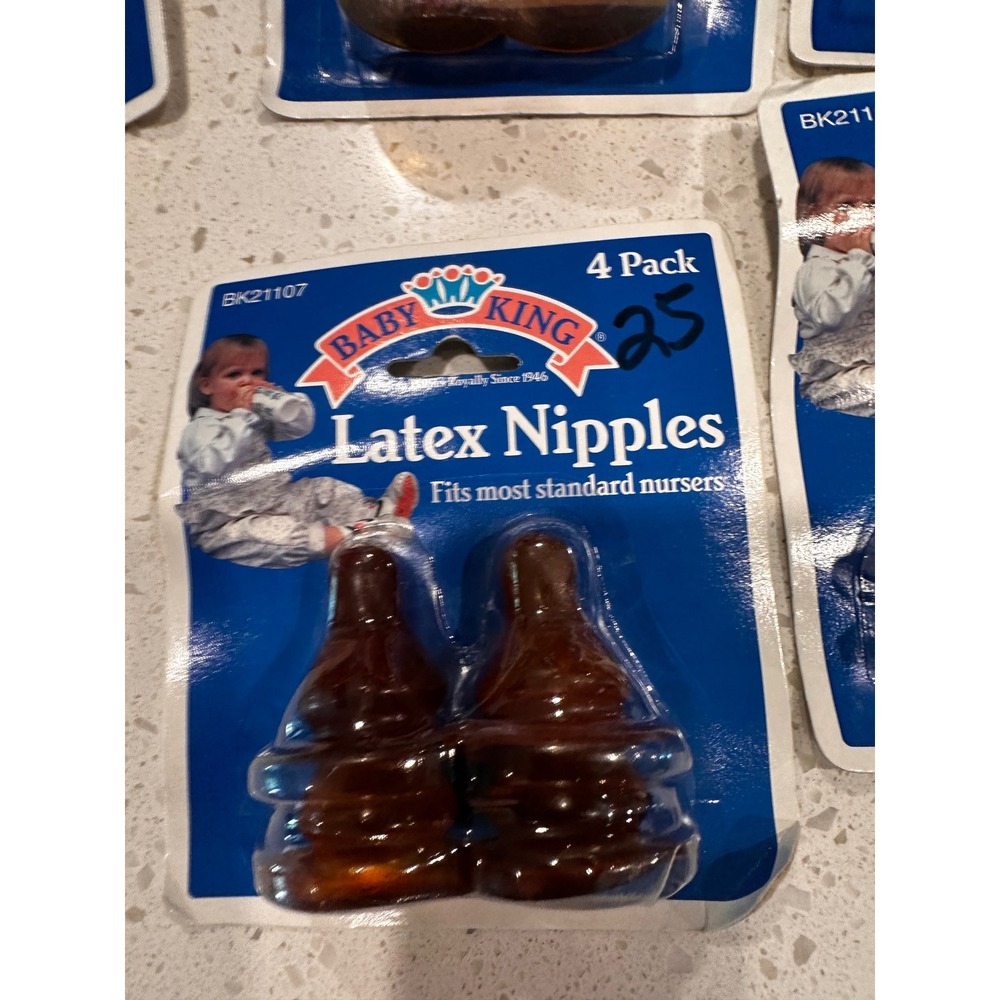 Baby King Latex Nipples 4 Pack Fits Most Standard Nursers BK21107 Brown 2007